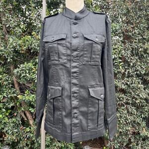Vintage Juicy Couture Black Military Style Jacket Men’s Medium Y2K Utility